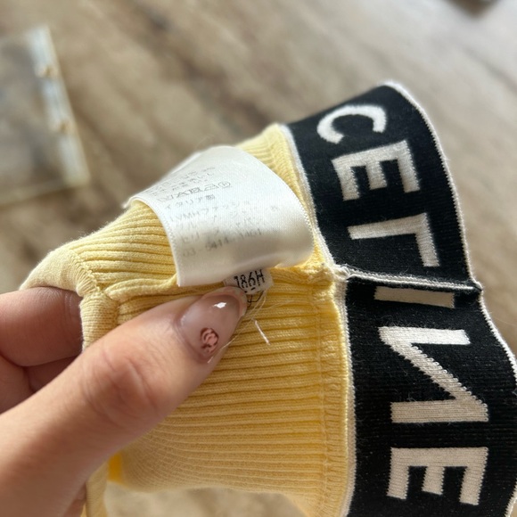 Celine Authentic 2021 athletic yellow crop top racer back tank | Size S - Picture 12 of 16
